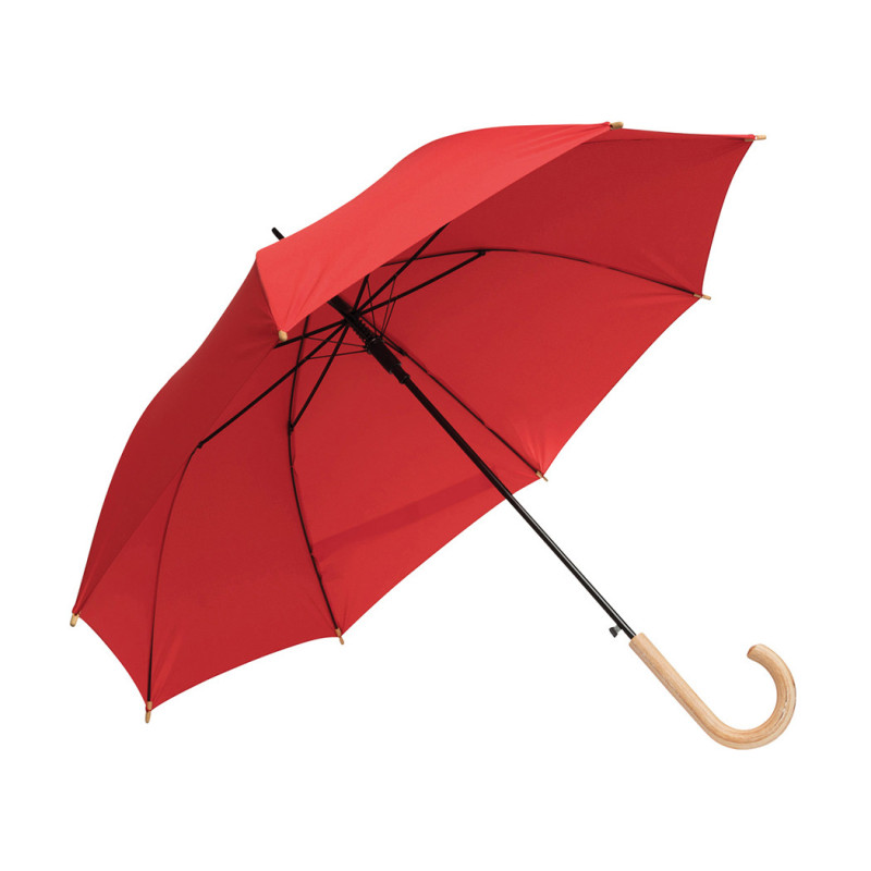 Parapluie canne en rPET ouverture automatique rouge