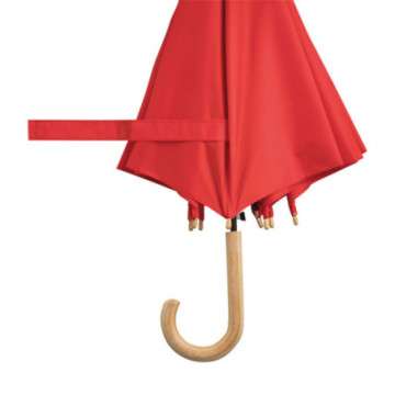 Parapluie canne en rPET ouverture automatique rouge