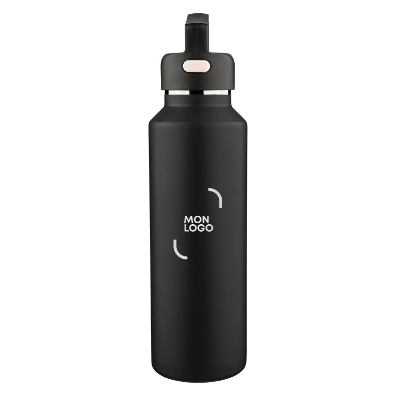 Bouteille isotherme en acier recyclé 600 mL avec boutons pression
