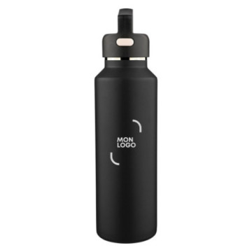 Bouteille isotherme en acier recyclé 600 mL avec boutons pression