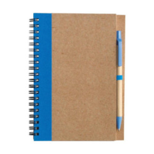 Carnet de notes recyclé A5 à spirales avec stylo