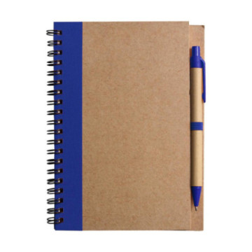 Carnet de notes recyclé A5 à spirales avec stylo