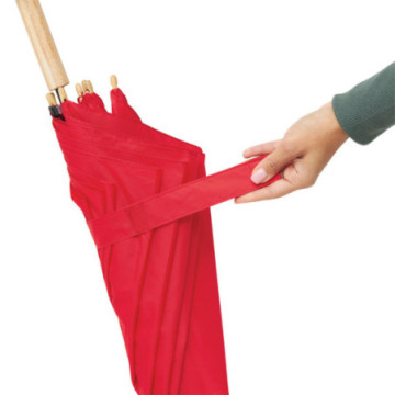 Parapluie canne en rPET ouverture automatique rouge