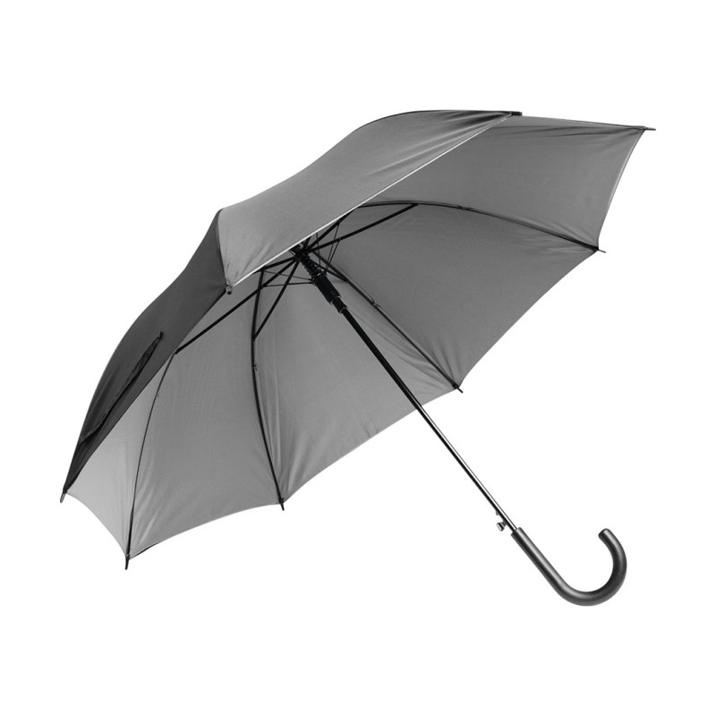 Parapluie canne ouverture automatique noir/gris