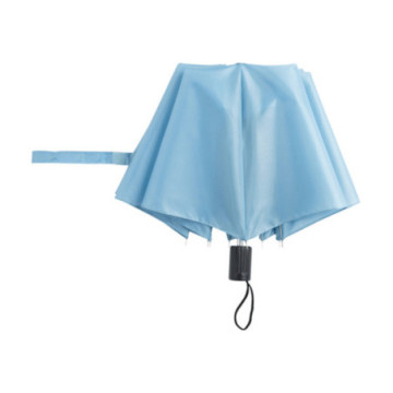 Parapluie pliable ouverture & fermeture manuelles bleu clair