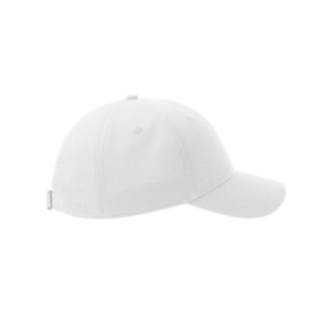 Casquette en coton bio et polyester recyclé 6 pans Atlantis® blanche
