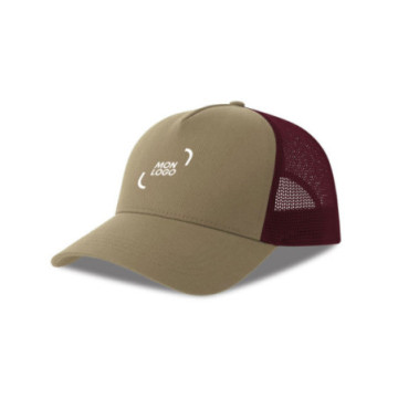 Casquette trucker 5 pans en coton bio et recyclé Atlantis® couleur