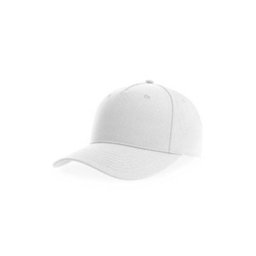 Casquette 5 pans en polyester recyclé Atlantis® blanche