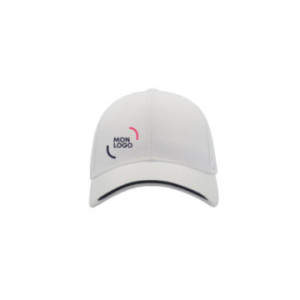 Casquette 6 pans en polyester recyclé Atlantis® blanche