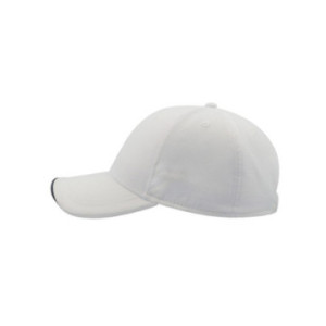 Casquette 6 pans en polyester recyclé Atlantis® blanche