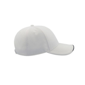 Casquette 6 pans en polyester recyclé Atlantis® blanche