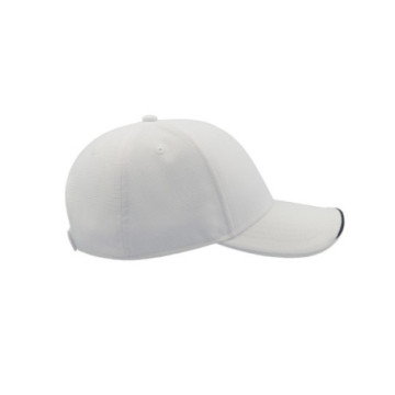 Casquette 6 pans en polyester recyclé Atlantis® blanche