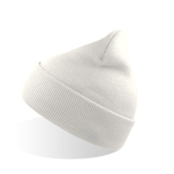 Bonnet avec revers en polyester recyclé Atlantis® blanc