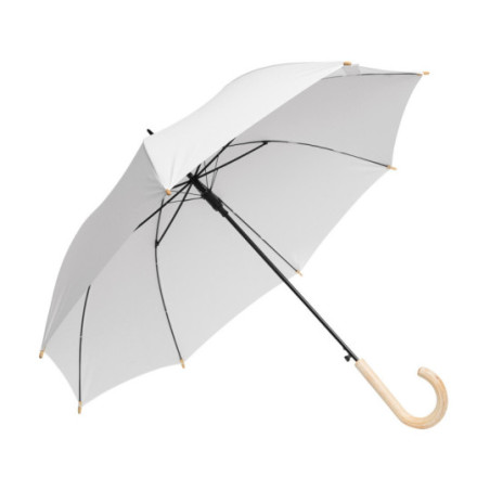 Parapluie canne en rPET ouverture automatique blanc