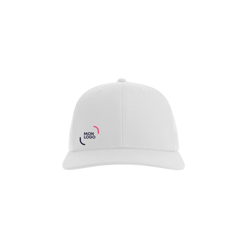 Casquette trucker 6 pans en coton bio et recyclé Atlantis® blanche