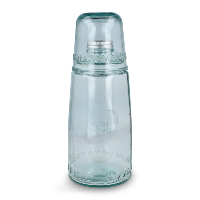 Carafe avec verre assorti en verre recyclé