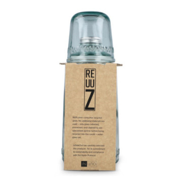 Carafe avec verre assorti en verre recyclé
