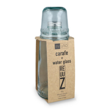 Carafe avec verre assorti en verre recyclé