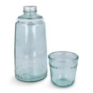 Carafe avec verre assorti en verre recyclé