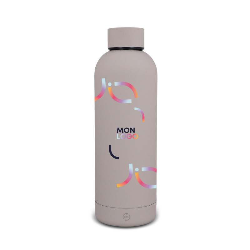 Bouteille isotherme en acier inoxydable recyclé toucher gomme 500 mL