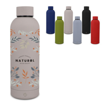 Bouteille isotherme en acier inoxydable recyclé toucher gomme 500 mL