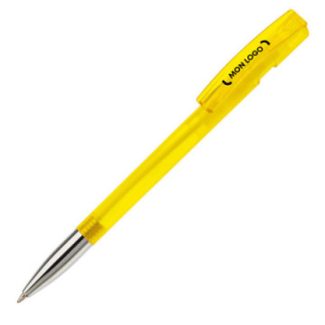 Stylo transparent avec pointe métal