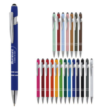 Stylo stylet en aluminium toucher gomme
