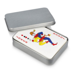 Jeu de cartes dans boîte métallique