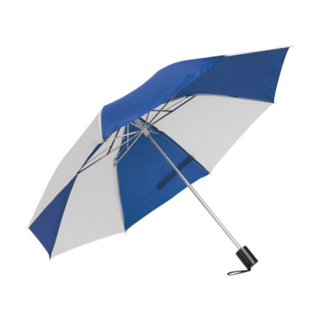 Parapluie pliable ouverture & fermeture manuelles bleu/blanc