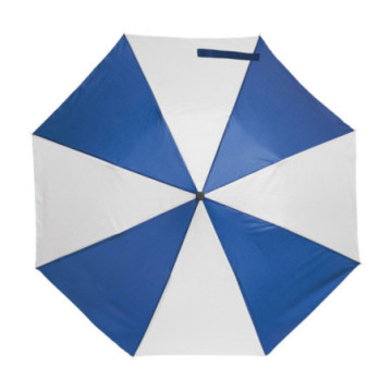 Parapluie pliable ouverture & fermeture manuelles bleu/blanc