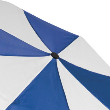 Parapluie pliable ouverture & fermeture manuelles bleu/blanc