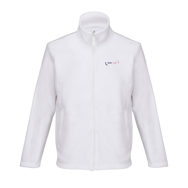 Veste micropolaire zippée mixte recyclée Sol's® Nitro blanc