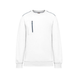 Sweat-shirt mixte avec poche zippée WK® blanc