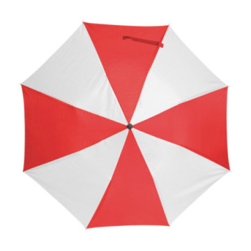 Parapluie pliable ouverture & fermeture manuelles rouge/blanc