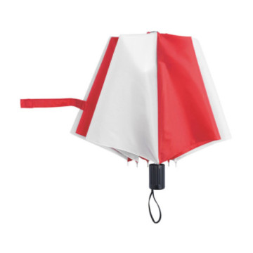 Parapluie pliable ouverture & fermeture manuelles rouge/blanc