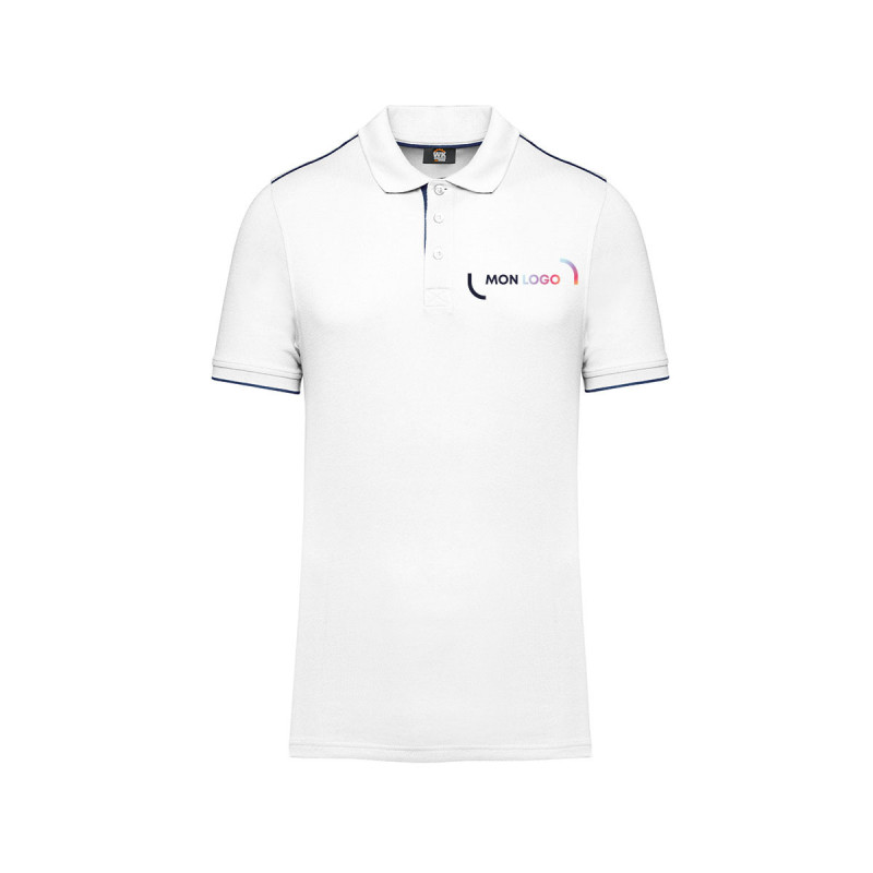 Polo contrasté homme WK® blanc
