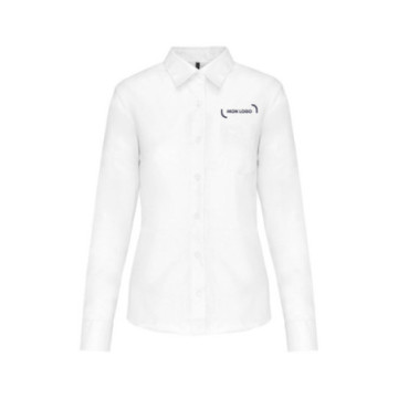 Chemise manches longues femme Kariban® blanche