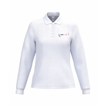 Polo manches longues femme iDeal Basic® blanc