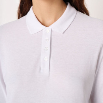Polo manches longues femme iDeal Basic® blanc