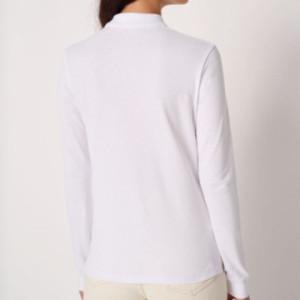 Polo manches longues femme iDeal Basic® blanc