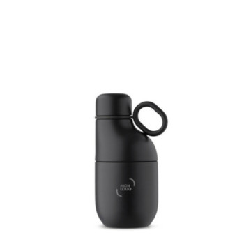 Bouteille isotherme 330 mL avec gobelet en acier inoxydable recyclé