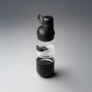 Bouteille isotherme 330 mL avec gobelet en acier inoxydable recyclé