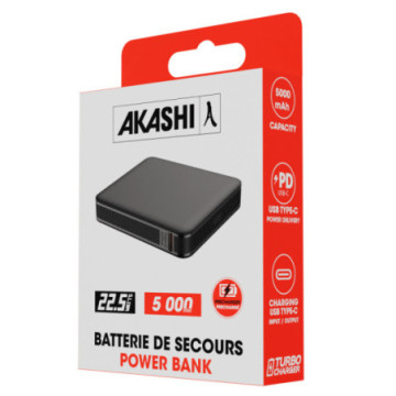 Batterie de secours 5000 mAh charge rapide Akashi®