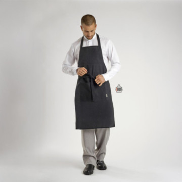 Tablier en matières recyclées avec une poche avant couleurs 150 g/m²