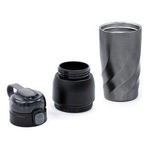 Bouteille et gobelet isothermes en acier inox recyclé Brandcharger®