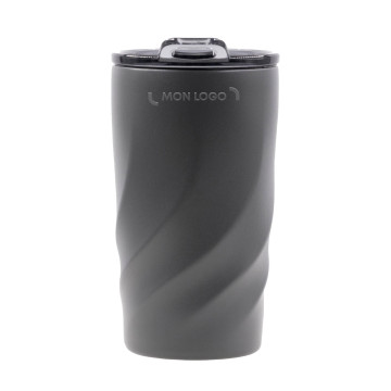 Bouteille et gobelet isothermes en acier inox recyclé Brandcharger®