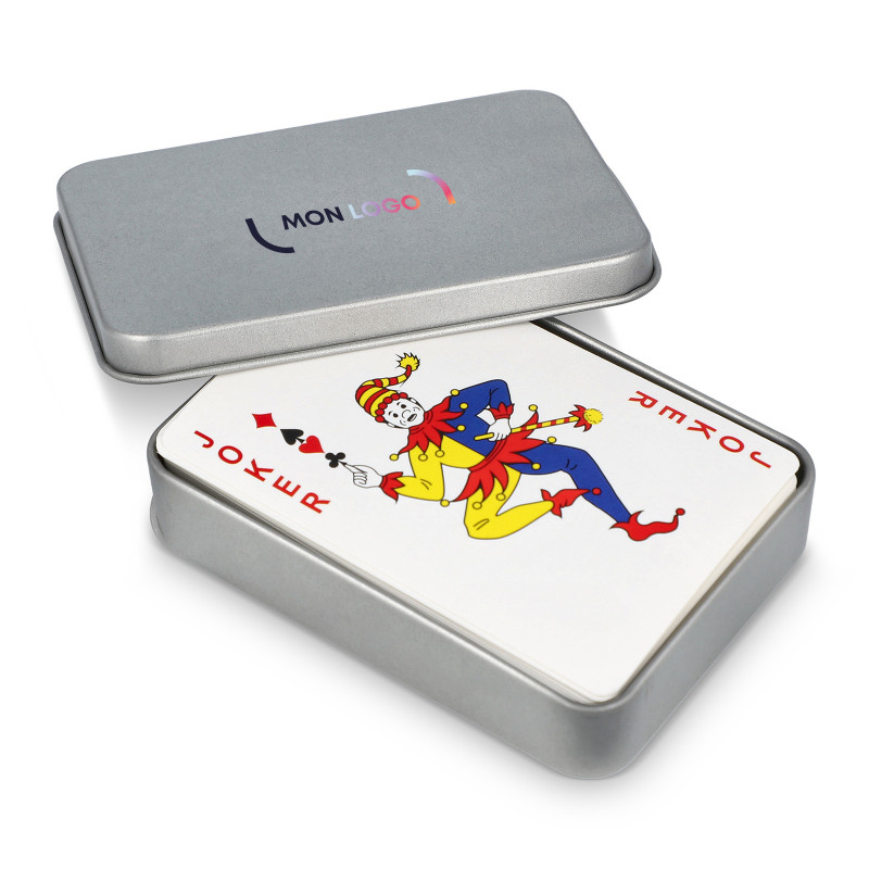Jeu de cartes dans boîte métallique