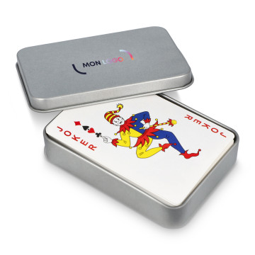 Jeu de cartes dans boîte métallique