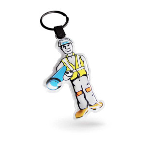 Porte-clés sur-mesure en PVC souple avec LED 5 x 5 cm