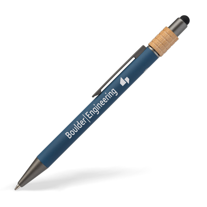 Stylo stylet spinner en aluminium recyclé et bambou